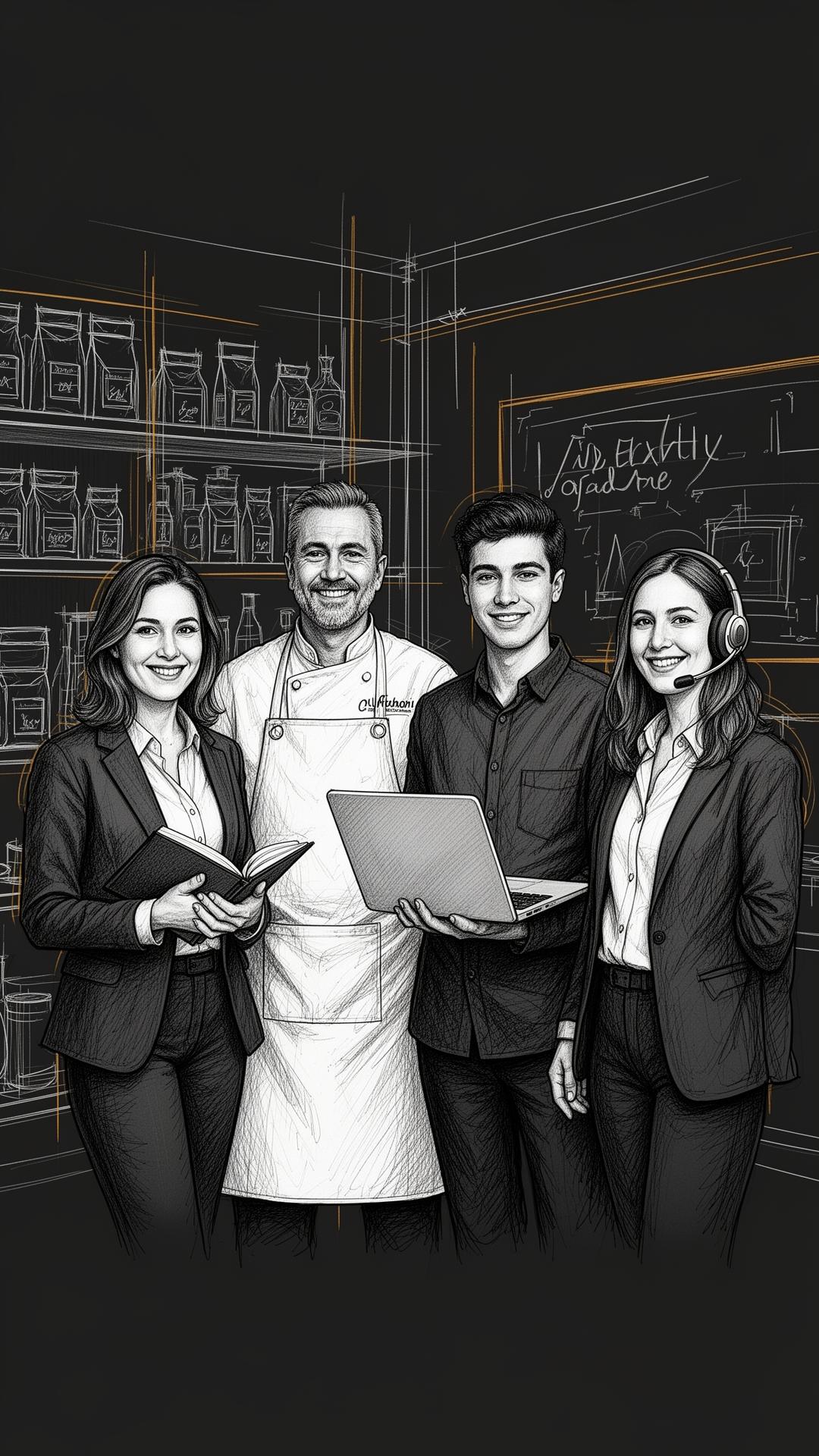 The Goldenscope team, sales, marketing, and engineering operators